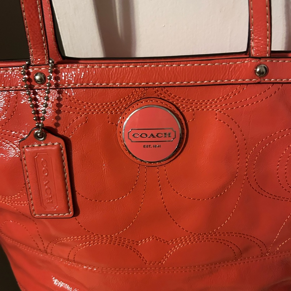 Coach Red Tote Bag - Picture 2 of 15
